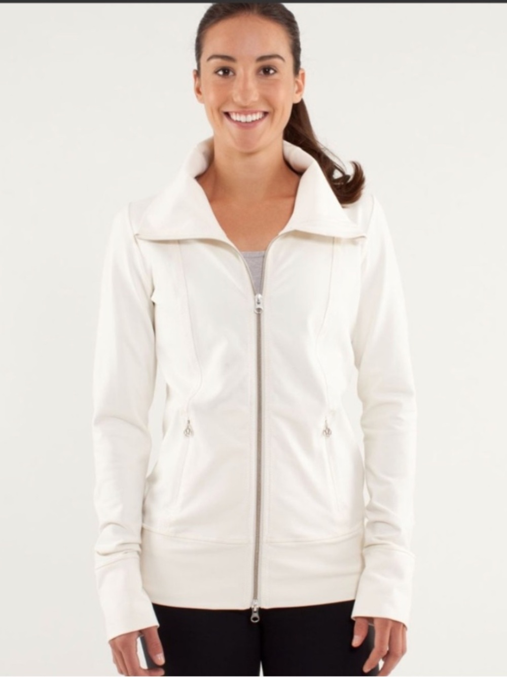 lululemon athletica Daily Yoga Polar Cream Zip-Up Jacket Sz 6 - Picture 2 of 9